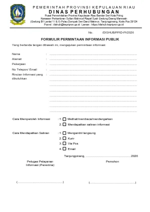 Form Permintaan Informasi Publik