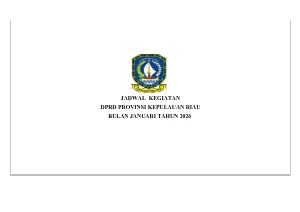 Jadwal Kegiataan DPRD Provinsi Kepulauan Riau Bulan Januari 2026