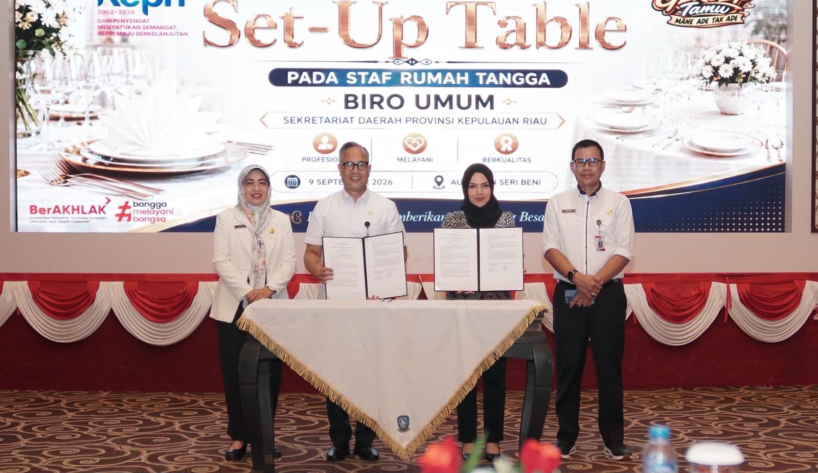Sekda Misni Buka Pelatihan Set-Up Table, Perkuat Kompetensi Pelayanan Rumah Tangga Pemprov Kepri