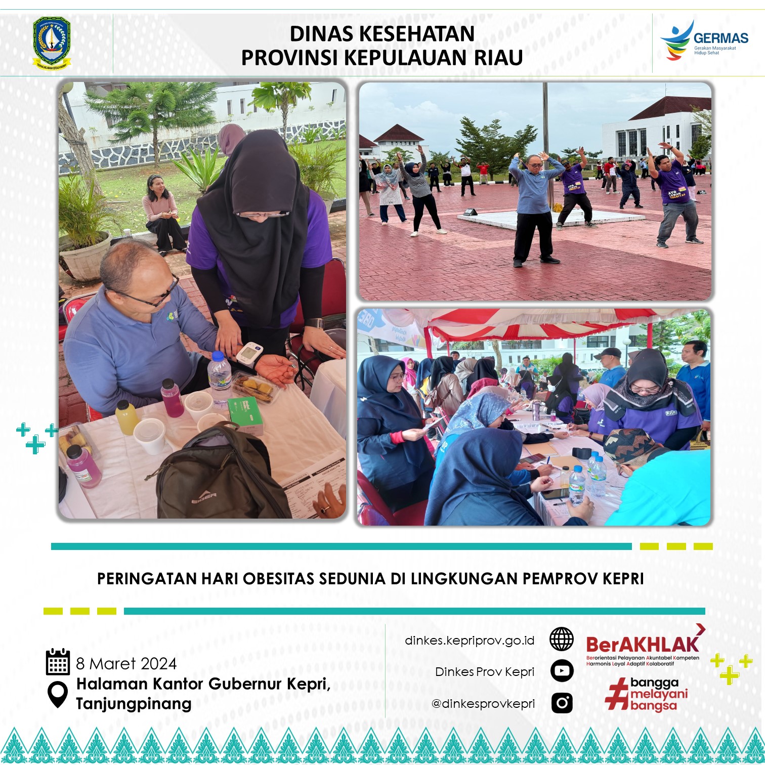 Ayo, Lawan Obesitas : Dinkes selenggarakan Pemeriksaan Fisik pada Pegawai Pemprov Kepri