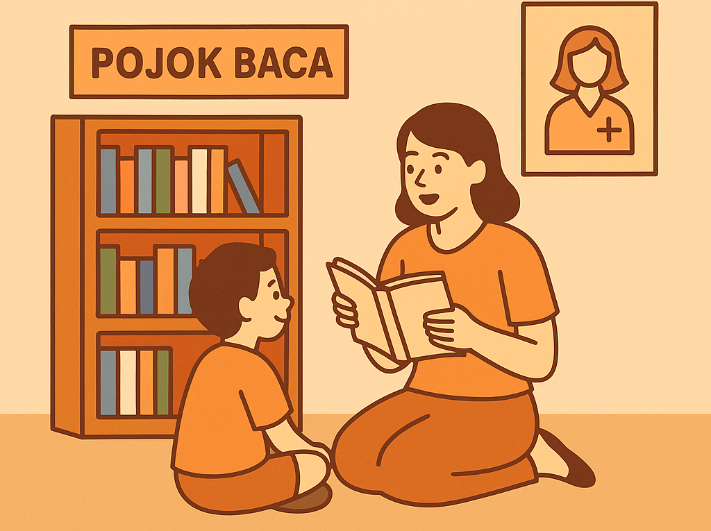 Membiasakan Hidup Sehat Lewat Pojok Baca di Posyandu