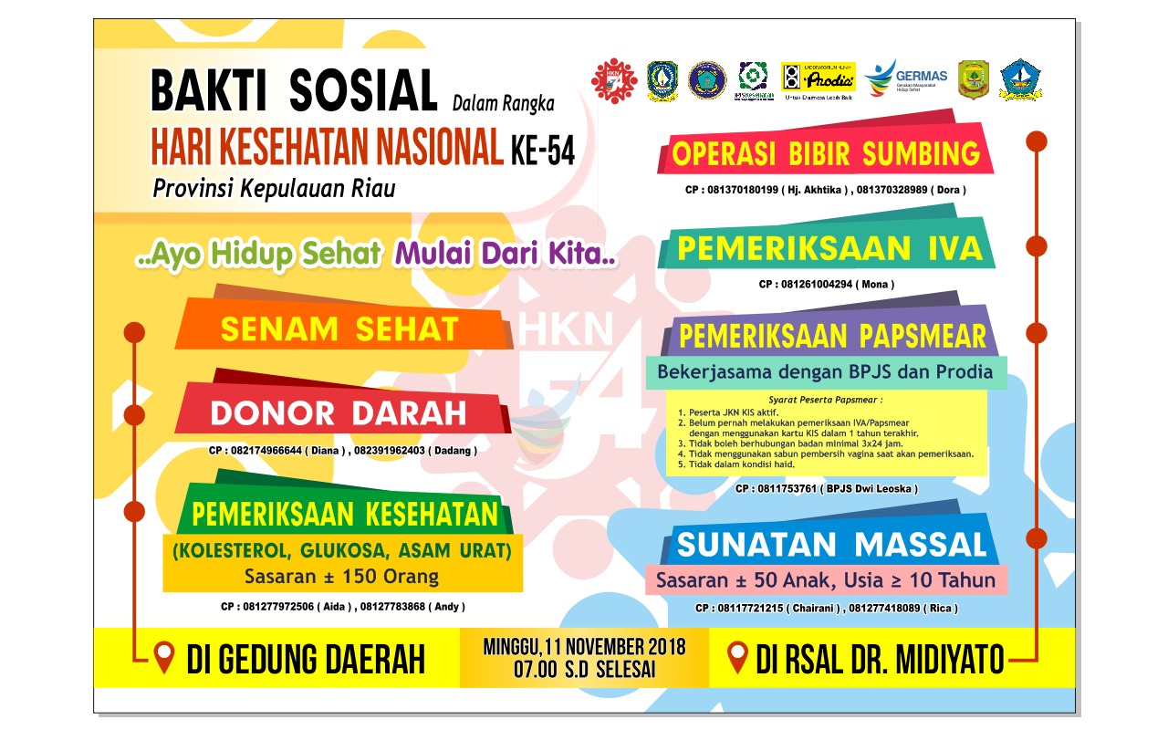 Mari Sukseskan Hari Kesehatan Nasional Ke-54, "Ayo hidup sehat, mulai dari kita..".