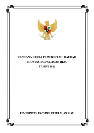 RKPD (Rencana Kerja Pemerintah Daerah) Tahun 2022