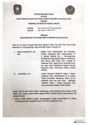 MoU DPK Kepri dengan MADRASAH IBTIDAIYAH NEGERI I BATAM