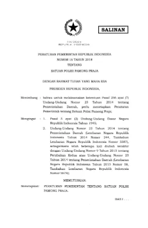 PP NOMOR 16 TAHUN 2018