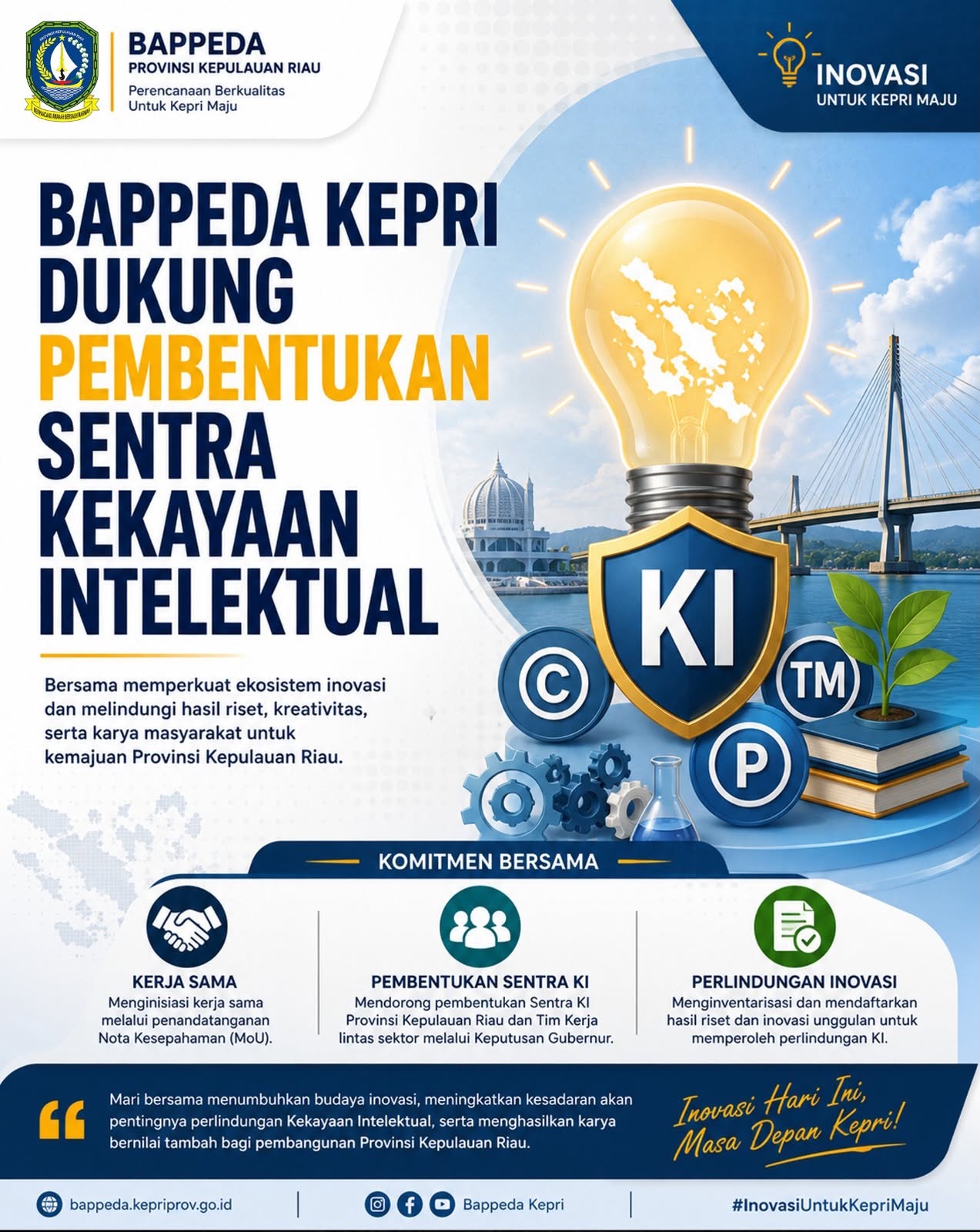 Bappeda Provinsi Kepulauan Riau menerima kunjungan Kepala Kantor Wilayah (Kakanwil) Kementerian Hukum Provinsi Kepulauan Riau