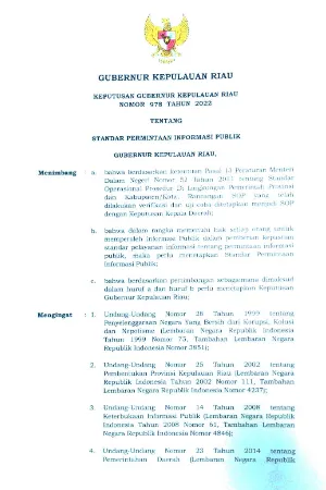 Standar Permintaan Informasi Publik