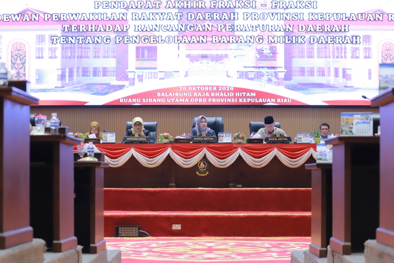 Seluruh Fraksi Setuju, Ranperda Pengelolaan Barang Milik Daerah Kepri Siap Disahkan
