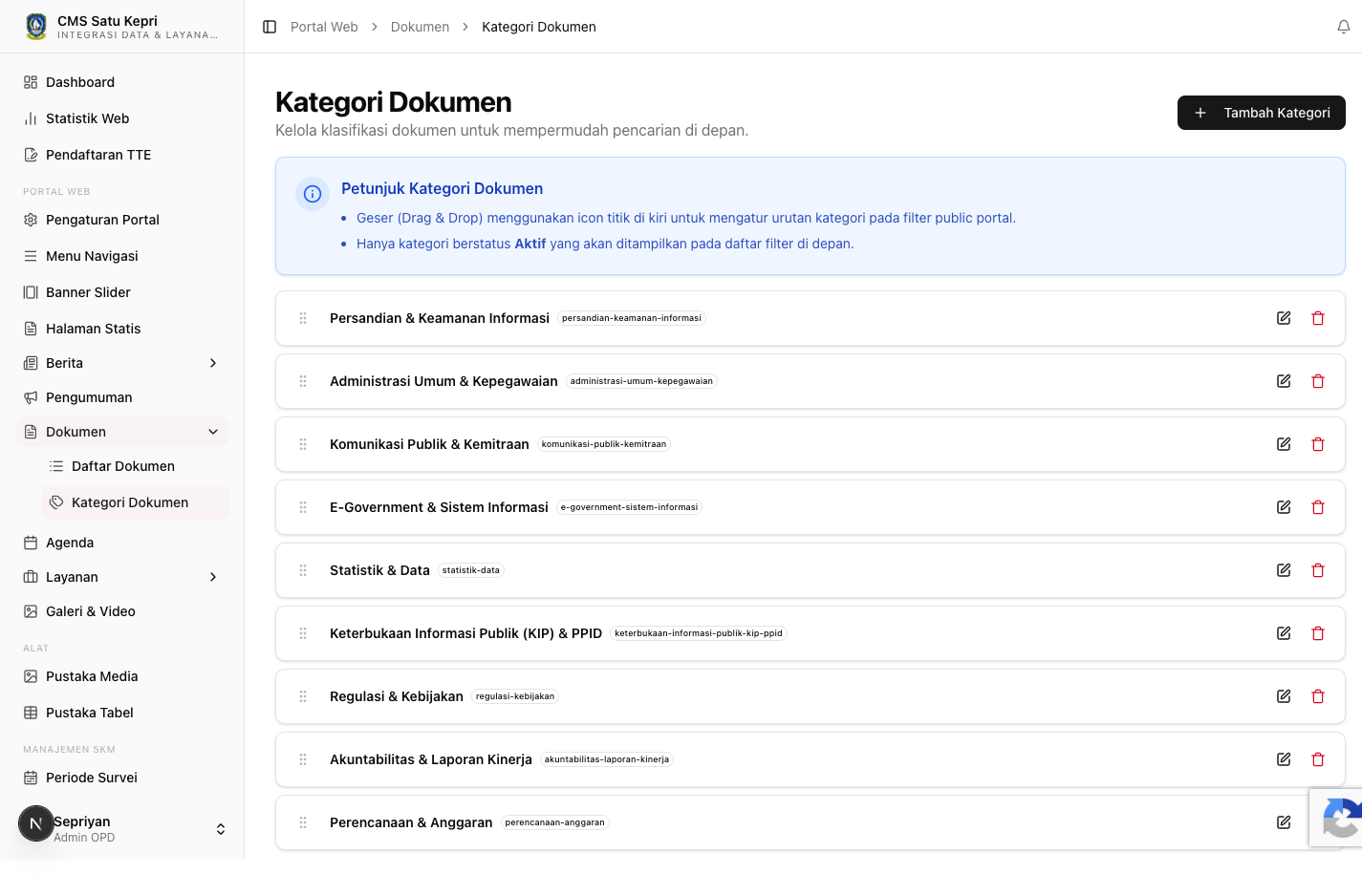 Form Kategori Dokumen